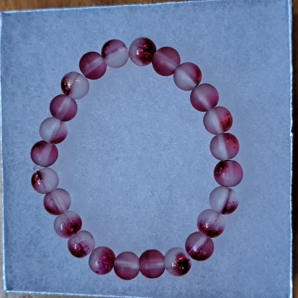 Strawberry Sparkle Matte Crystal Bracelet - Picture 2 of 8